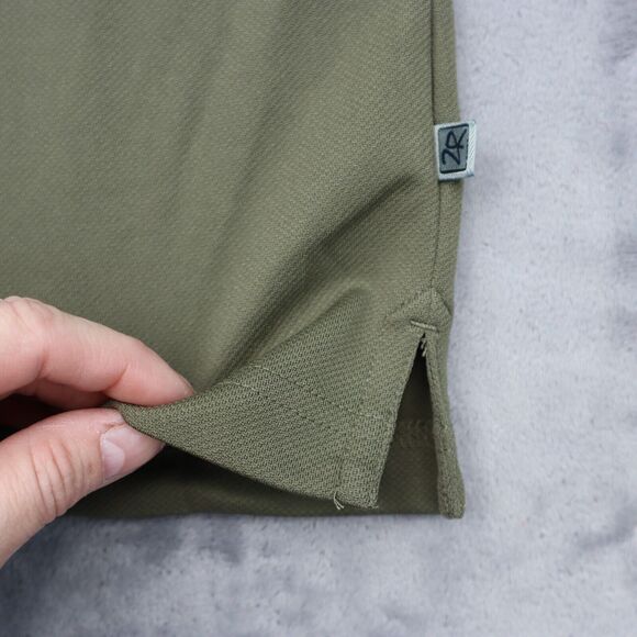 Zero Restriction Shirt Mens L Green Short Sleeve Chest Button Collared Top - Picture 12 of 16